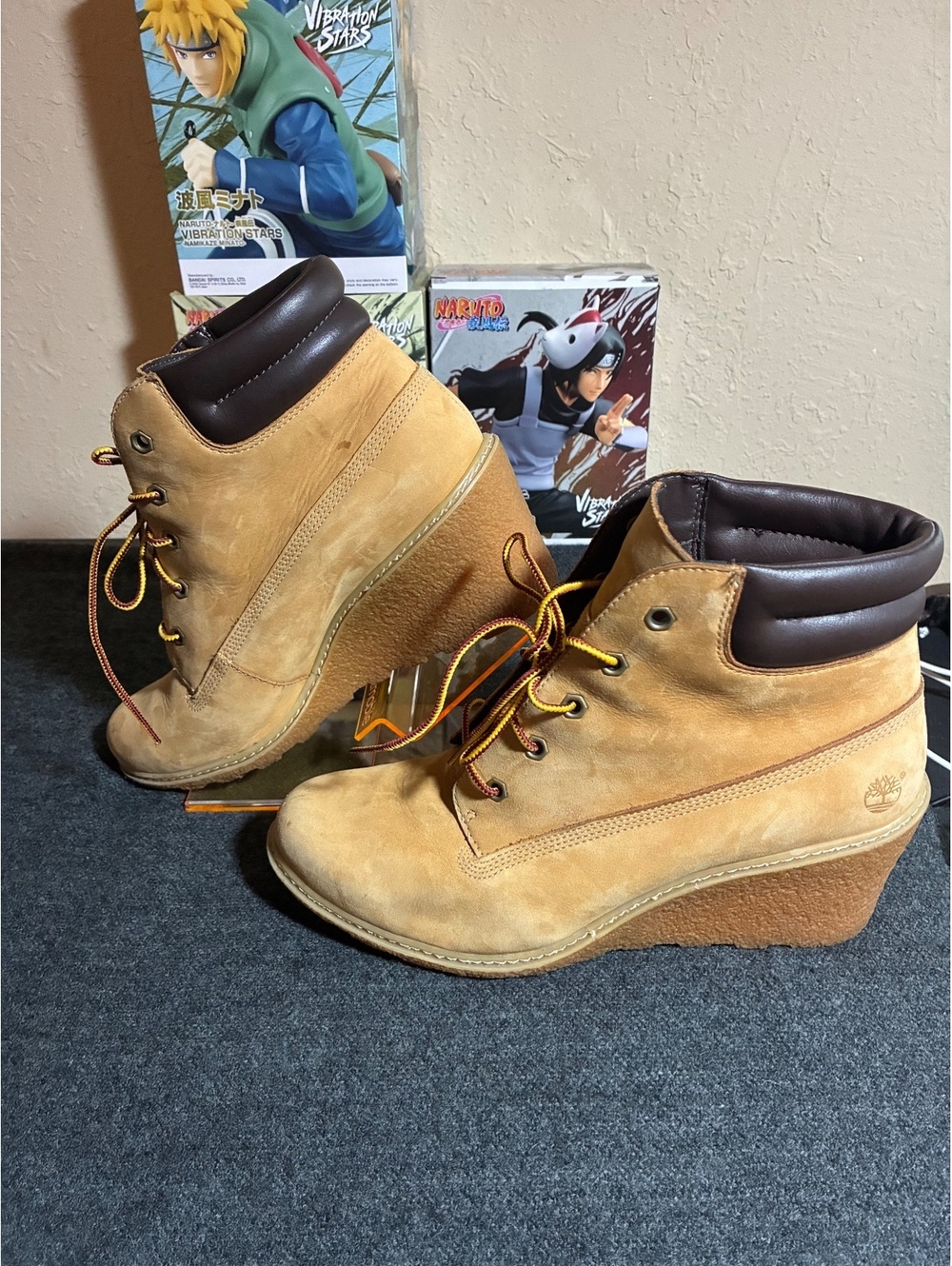 Timberland Women's Wedge Ankle Boots Size 10 Wheat Nubuck Leather